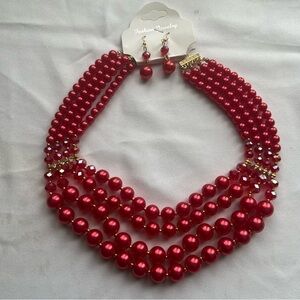 NWT Fashion Jewelry Color : red/gold
